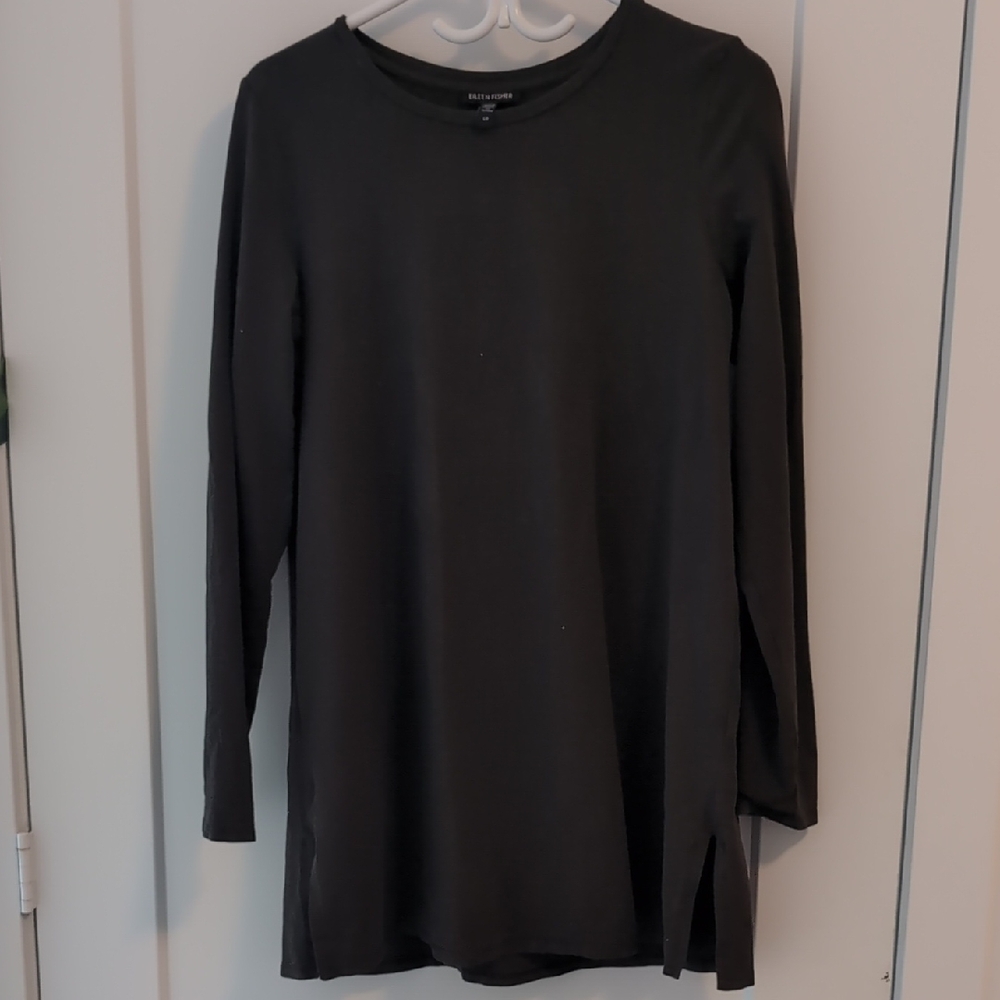 Eileen Fisher Olive Green Long Sleeve Tunic